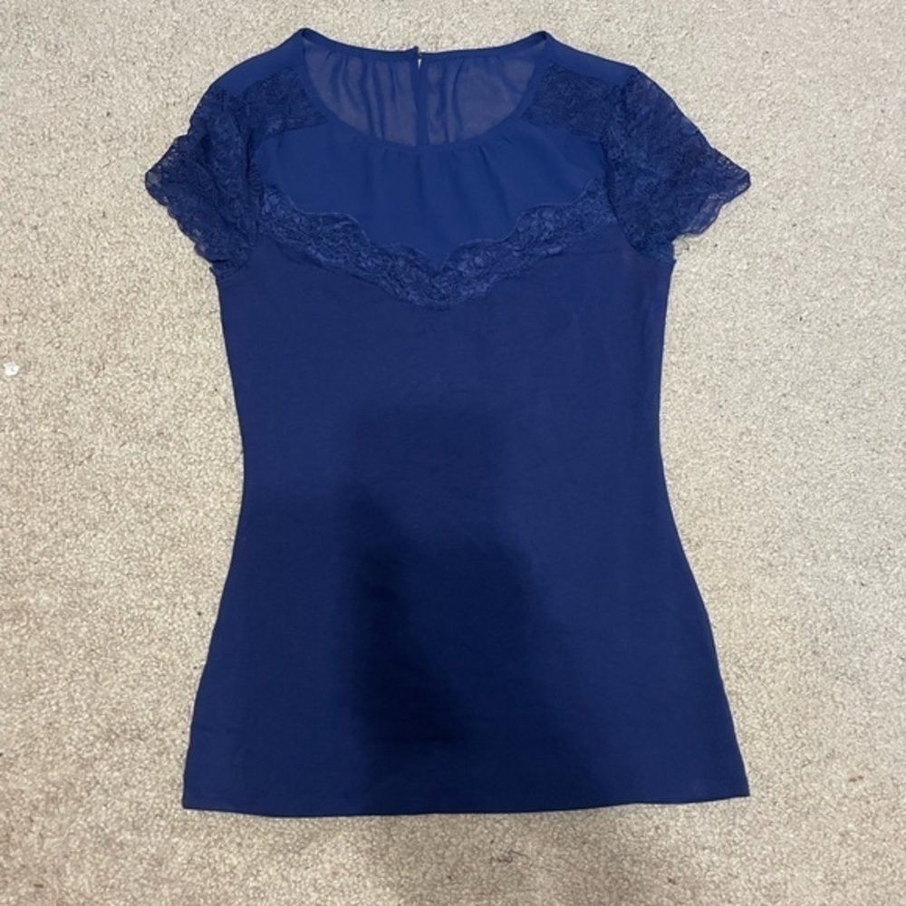 EXPRESS Navy Blue Short Sleeve Top Size XS